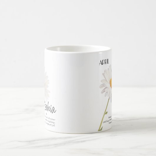 Mug Mois de naissance Avril Fleur Personnalisé (Centre)