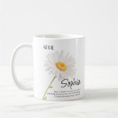 Mug Mois de naissance Avril Fleur personnalisée (Gauche)