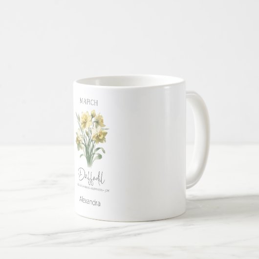 Mug Mois de naissance en astrologie Mars | Daffodique (Devant droit)