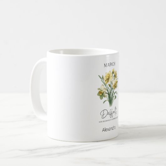 Mug Mois de naissance en astrologie Mars | Daffodique (Devant gauche)