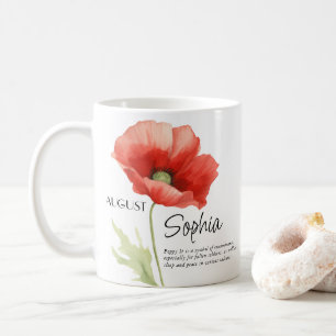 Mug Mois de naissance Fleur d'août Personnalisée