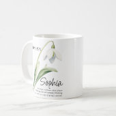 Mug Mois de naissance Fleur de janvier Personnalisé (Devant gauche)