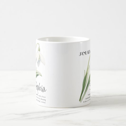 Mug Mois de naissance Janvier Fleur personnalisée (Centre)