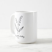 Mug Mois de naissance mai Monogramme de fleurs (Devant gauche)