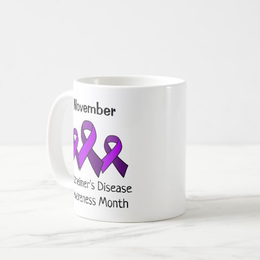 Mug Mois de sensibilisation à la maladie d'Alzheimer - (Devant gauche)