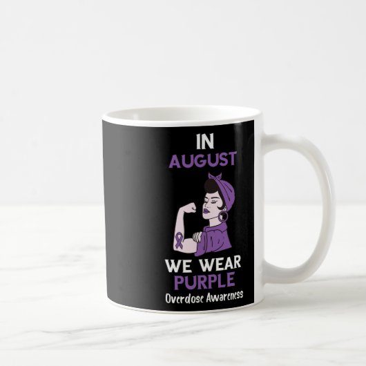 Mug Mois de sensibilisation aux surdoses en août Ruban (Droite)