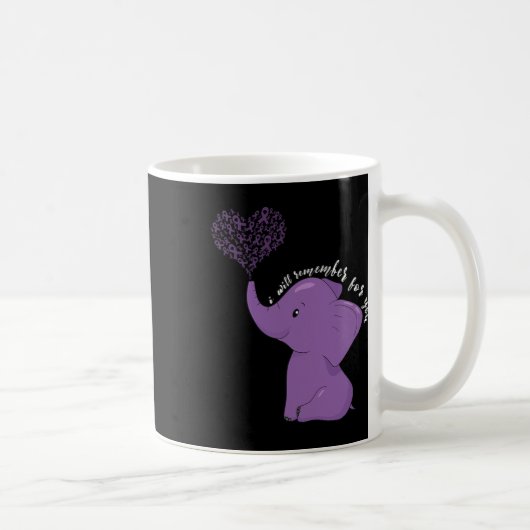 Mug Mois de sensibilisation Je termine éléphant ruban (Droite)