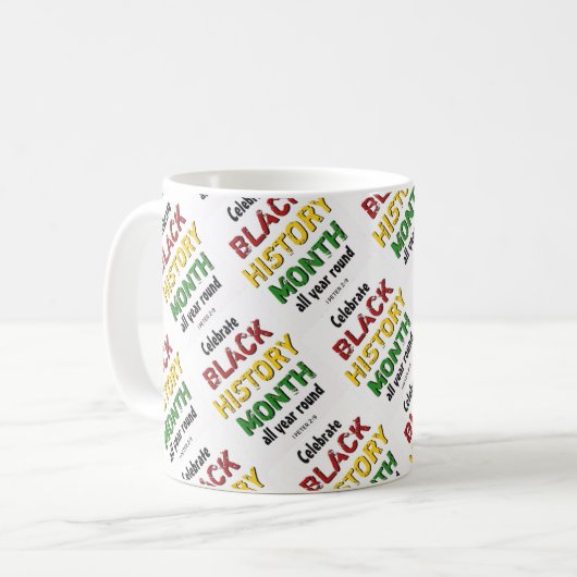 Mug MOIS D'HISTOIRE NOIRE MOtivationnel BHM (Devant gauche)