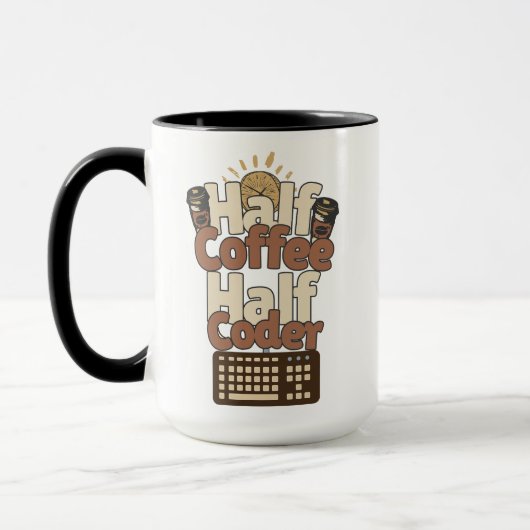 Mug Moitié Café, Moitié Codeur (Gauche)