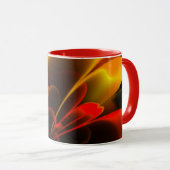 Mug Moitié Corolla rouge orange stylisée (Devant droit)