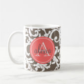 Mug Moka et copie décorée d'un monogramme de corail de (Gauche)