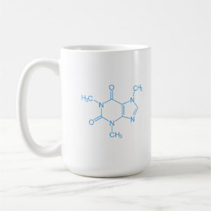 Mug Molécule de caféine bleue