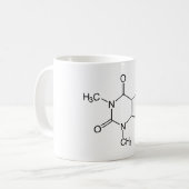 Mug Molécule de caféine Chimie Café Atomes (Devant gauche)