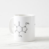Mug Molécule de caféine Chimie Café Atomes (Devant gauche)