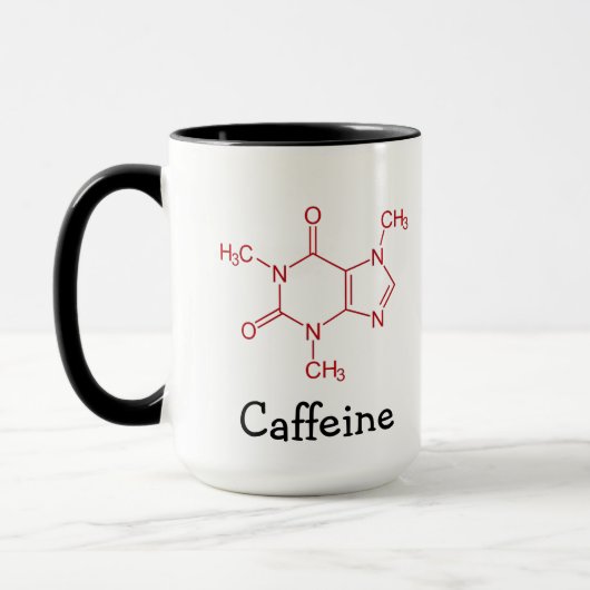 Mug Molécule de caféine rouge (Gauche)