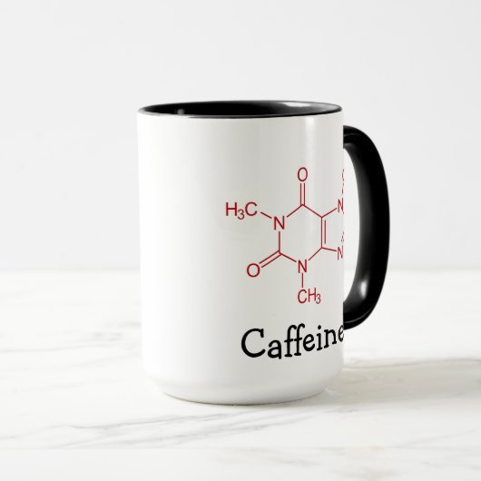 Mug Molécule de caféine rouge (Devant droit)