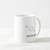 Mug Molécule de sérotonine Choisissez Happy (Devant droit)
