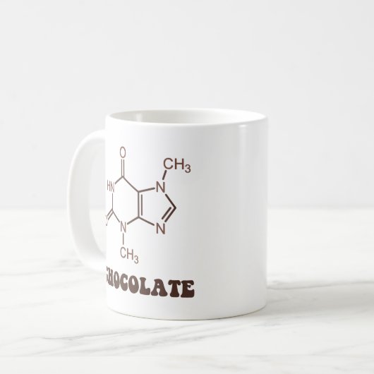 Mug Molécule scientifique de théobromine d'élément de (Devant gauche)