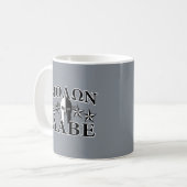 Mug Molon Labe Casque guerrier spartiate 5 étoiles B&W (Devant gauche)