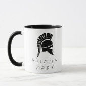 Mug "Molon Labe" Défiance spartiate avec un ancien cas (Gauche)