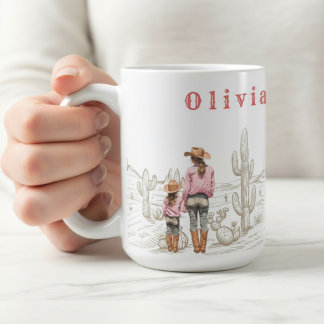 Mug Mom and daughter CowGirls Gift 15oz