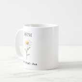 Mug Mom April Birth Flower with Kids Names (Devant gauche)
