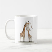 Mug Mom & Baby Giraffe Cute Illustration (Gauche)