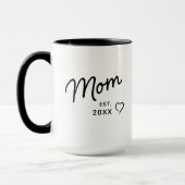 Mug Mom Black and White Minimalist Est Year (Gauche)