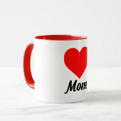 Mug Mom - Classic Red Heart Typography (Devant gauche)