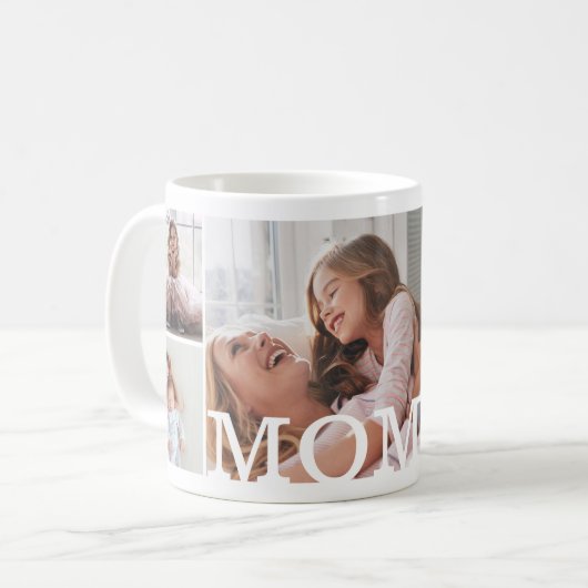 Mug MOM - Collage photo multiple et monogramme personn (Devant gauche)