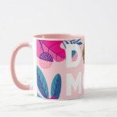 Mug MOM DE CHIEN, Votre Photo De Coupe, Fleurs Roses & (Gauche)