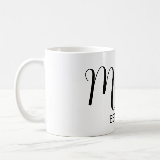 Mug Mom Established Big Script New Mom Gift  (Gauche)