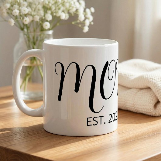 Mug Mom Established Big Script New Mom Gift 