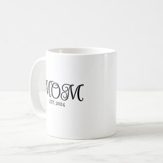 Mug Mom Established Black Modern Elegant Script (Devant gauche)
