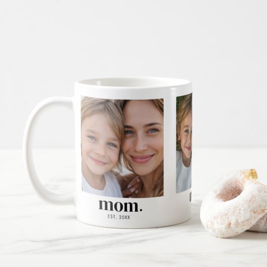 Mug Mom Established Modern Black 3 Photo (Avec donut)