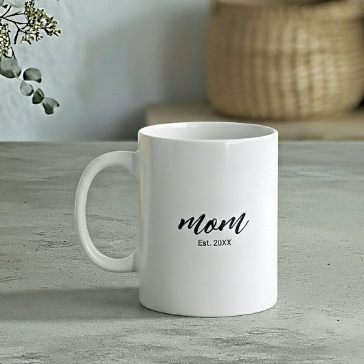 Mug Mom Established New Mom Script Gift