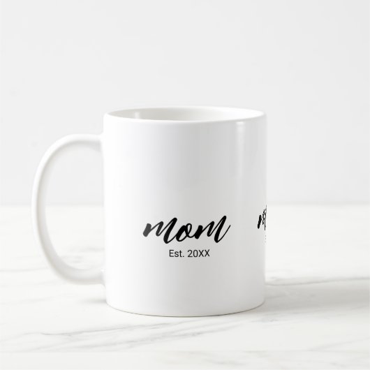 Mug Mom Established New Mom Script Gift (Gauche)