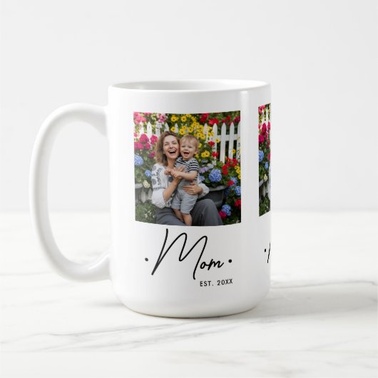Mug Mom Established Script 3 Photo White (Gauche)