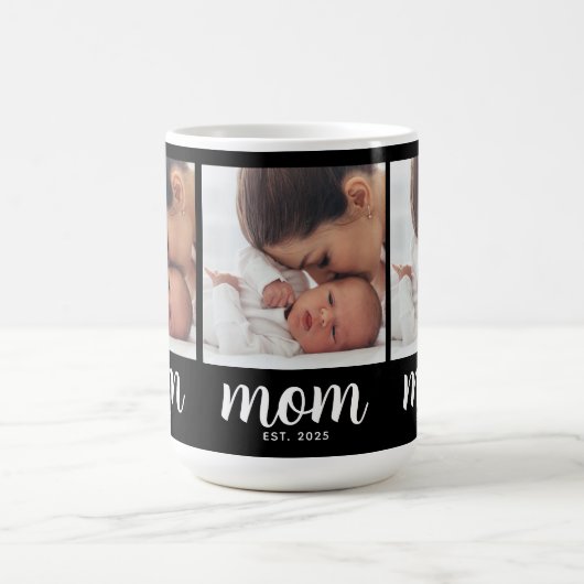 Mug Mom Established Script Black 3 Photo (Centre)