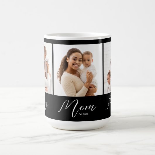Mug Mom Established Script Black 3 Photo (Centre)