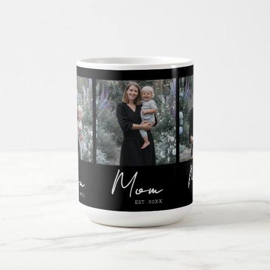 Mug Mom Established Script Black 3 Photo (Centre)