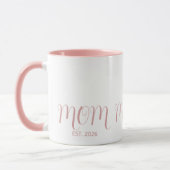 Mug Mom Established Sweet Pink Script New Mom Gift (Gauche)