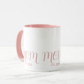 Mug Mom Established Sweet Pink Script New Mom Gift (Devant gauche)