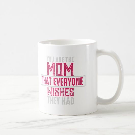 Mug Mom Everyone Wishes Hearts Pattern Pink Typography (Droite)