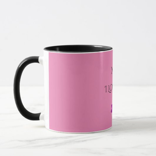 Mug 'MOM' JE T'AIME Fleurs violettes deux tongs. (Gauche)
