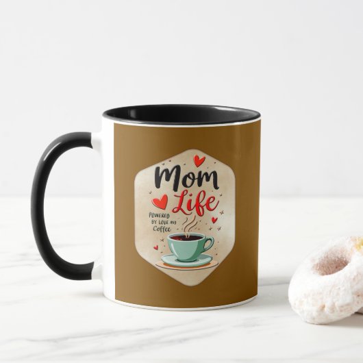 Mug Mom Life Coffee Time – Minimal Design (Avec donut)