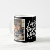 Mug Mom Loved Beyond Words Custom 2 Photo Black (Devant gauche)