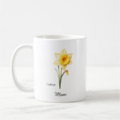 Mug Mom March Birth Flower Daffodil (Gauche)