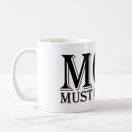 Mug MOM (must obey me) Saying Black (Gauche)