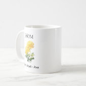 Mug Mom November Birth Flower with Kids Names (Devant gauche)